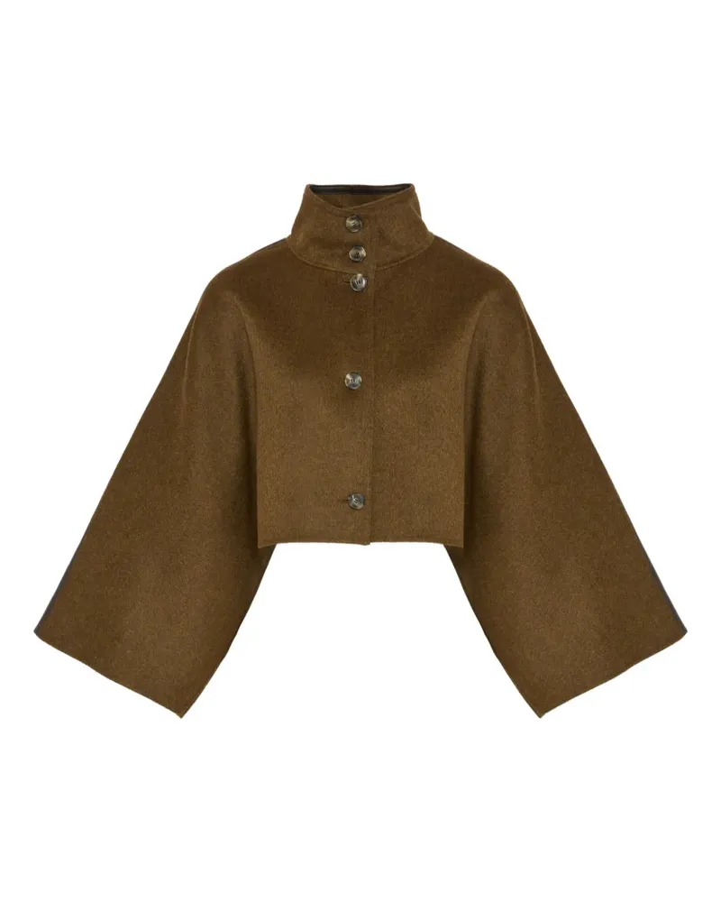 Yves Salomon Cropped-Jacke mit Cape-Ärmeln - Braun Braun