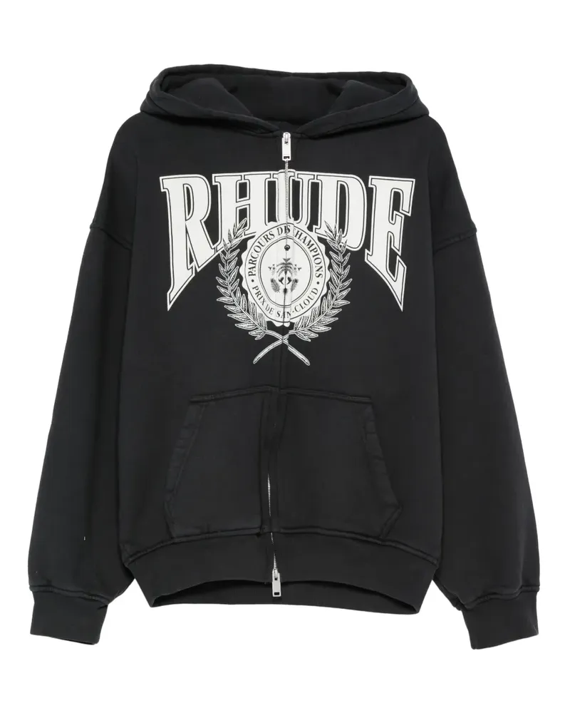 RHUDE Parcours Saint-Cloud Hoodie mit Reißverschluss - Schwarz Schwarz