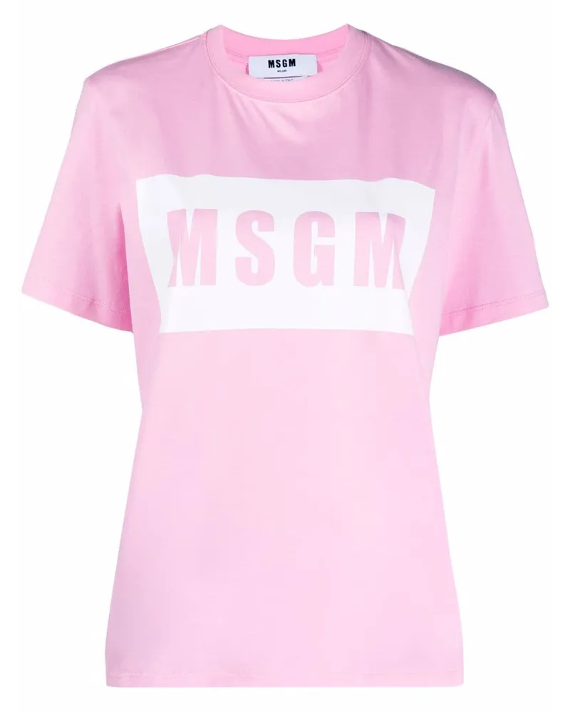 MSGM T-Shirt mit Logo-Print Rosa