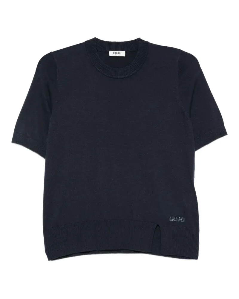 Liu Jo short-sleeve fine-knit sweater - Blau Blau