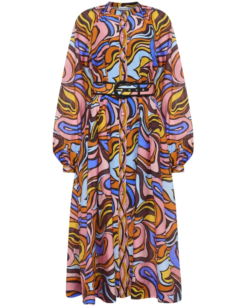 Rebecca Vallance Midikleid mit langen Ärmeln - Rosa Rosa