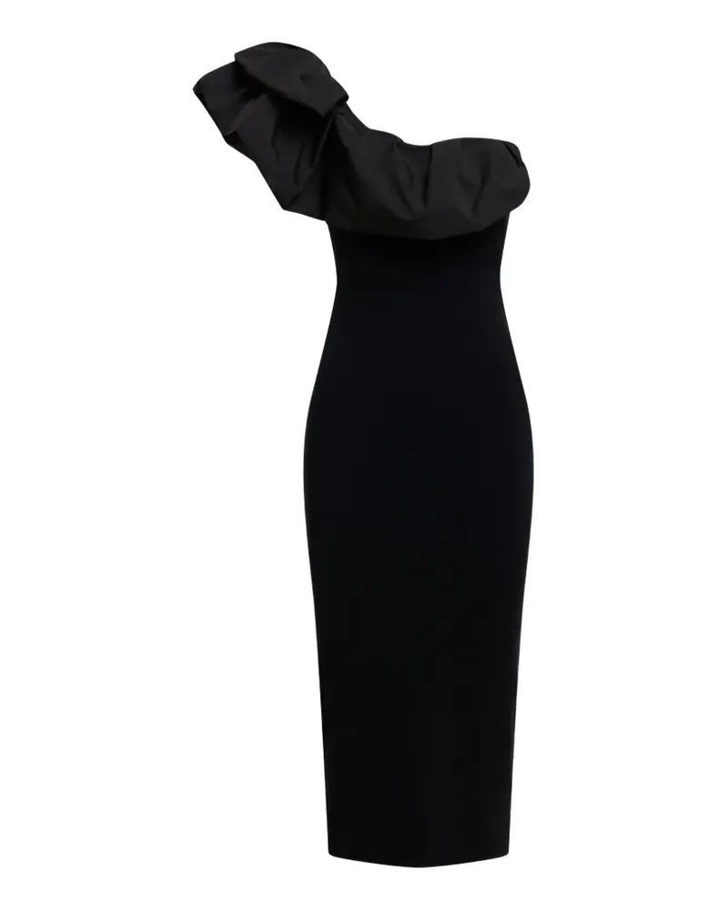 Essentiel Klack ruffled asymmetric slim-fit midi dress - Schwarz Schwarz