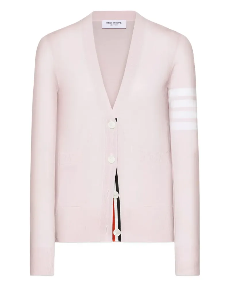 Thom Browne V-Ausschnitt-Cardigan mit Ärmeldetail - Rosa Rosa