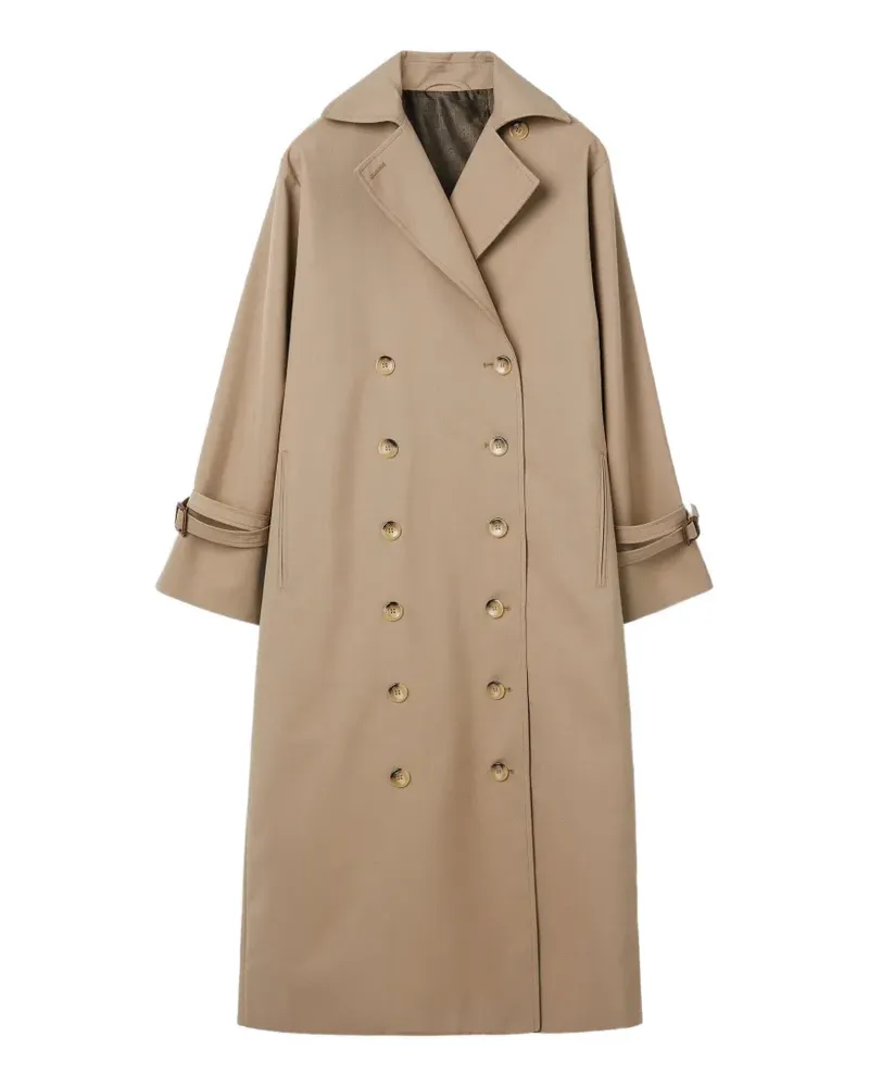 Totême notched-lapel double-breasted coat - Nude Nude