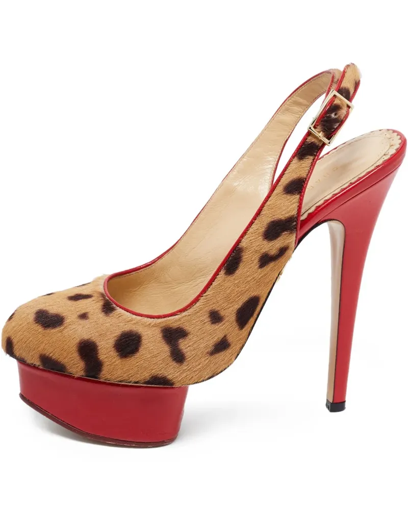 Charlotte Olympia Plateau-Pumps mit Leopardenmuster 140mm - Braun Braun