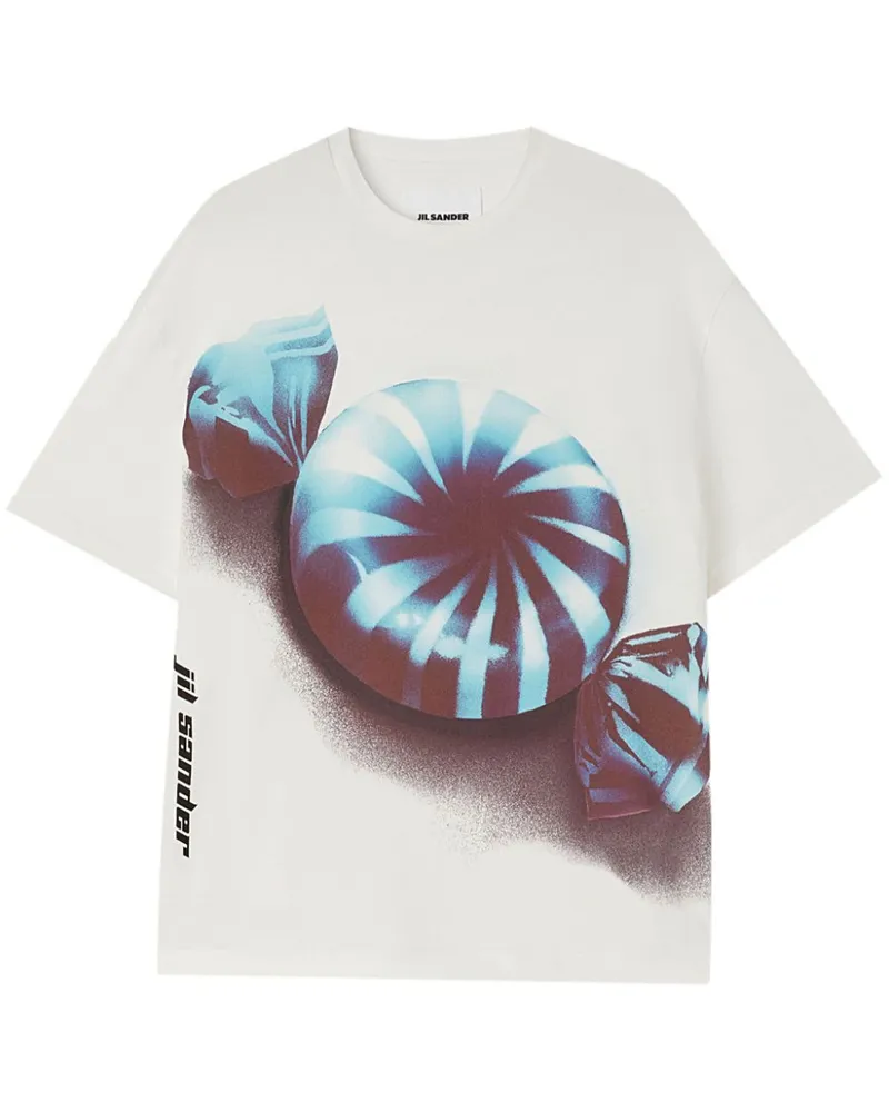 Jil Sander T-Shirt mit grafischem Print - Weiß Weiß