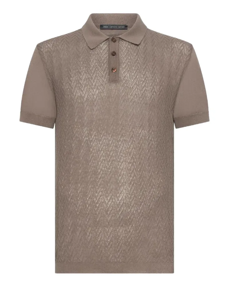 Low Brand chevron-knit polo shirt - Nude Nude