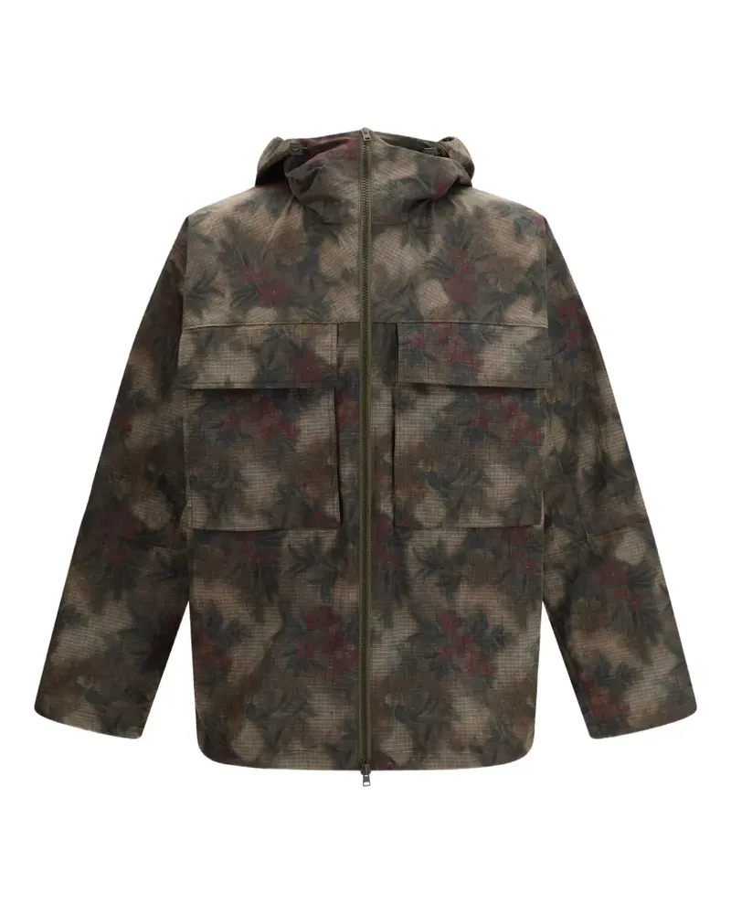 Herno hooded floral coat - Grün Grün