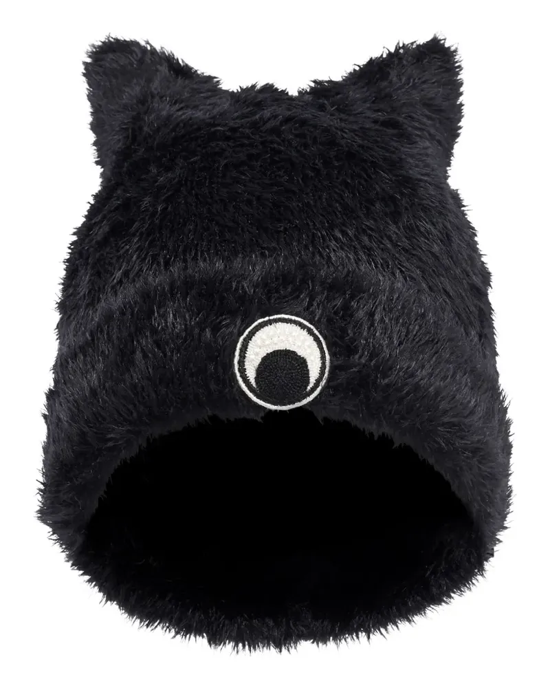 Marine Serre cat-ear fluffy beanie hat - Schwarz Schwarz