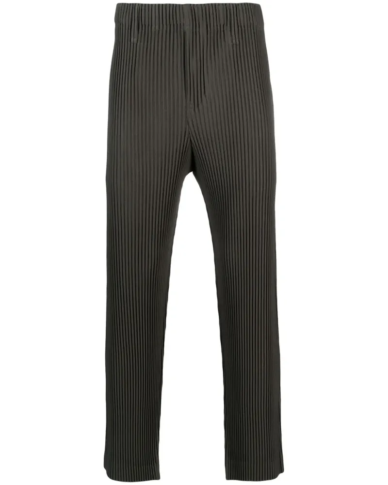 Issey Miyake Straight-Leg-Hose mit Bundfalten - Grün Grün