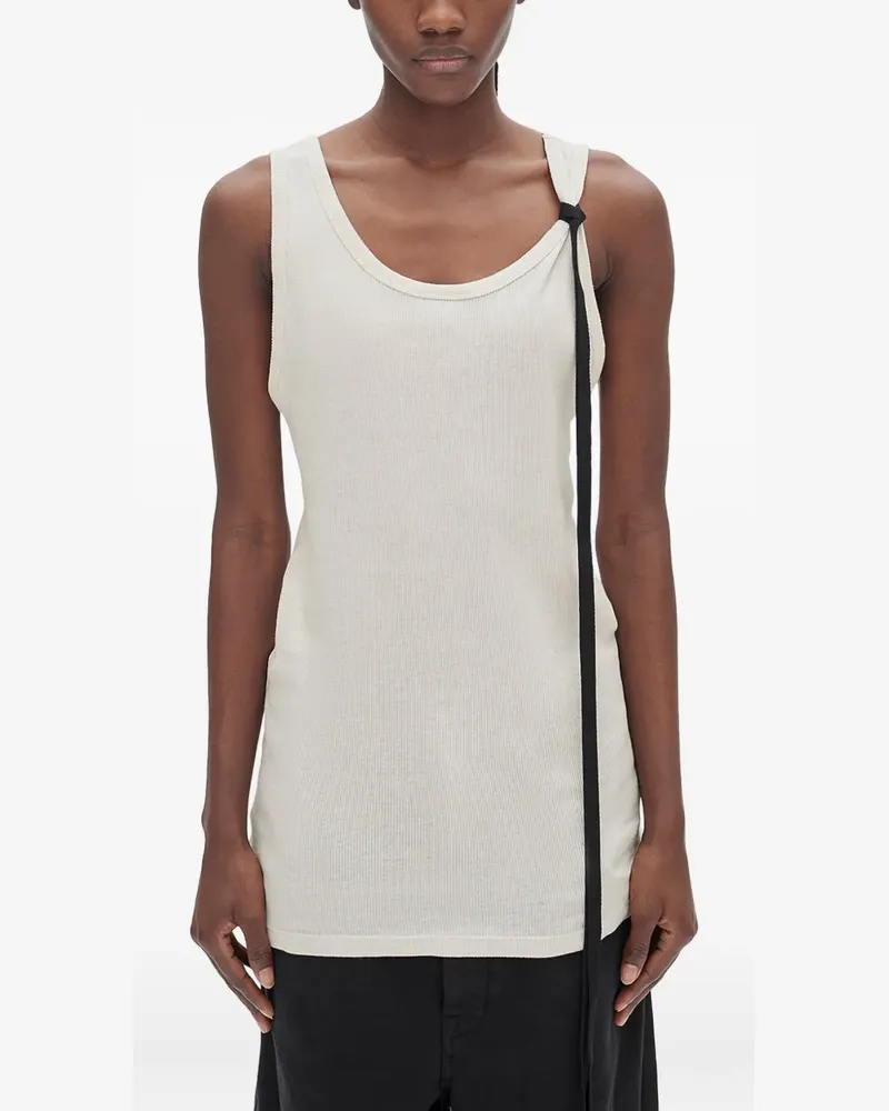 Ann Demeulemeester Geripptes Seva Oberteil mit Ripsband - Weiß Weiß