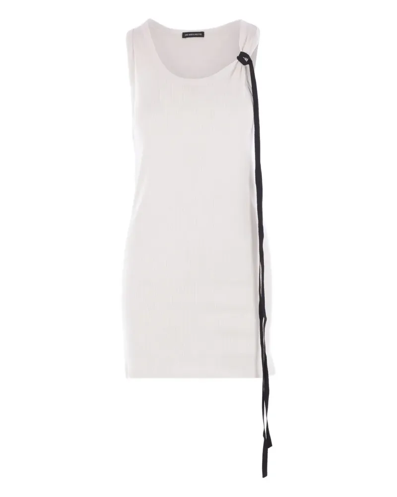 Ann Demeulemeester Geripptes Seva Oberteil mit Ripsband - Weiß Weiß