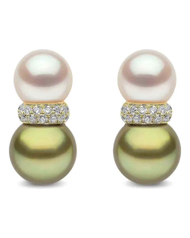 YOKO London Glitz Ohrringe mit Perlen und Diamanten - Gold Gold