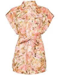 Zimmermann Playsuit mit Blumen-Print Rosa