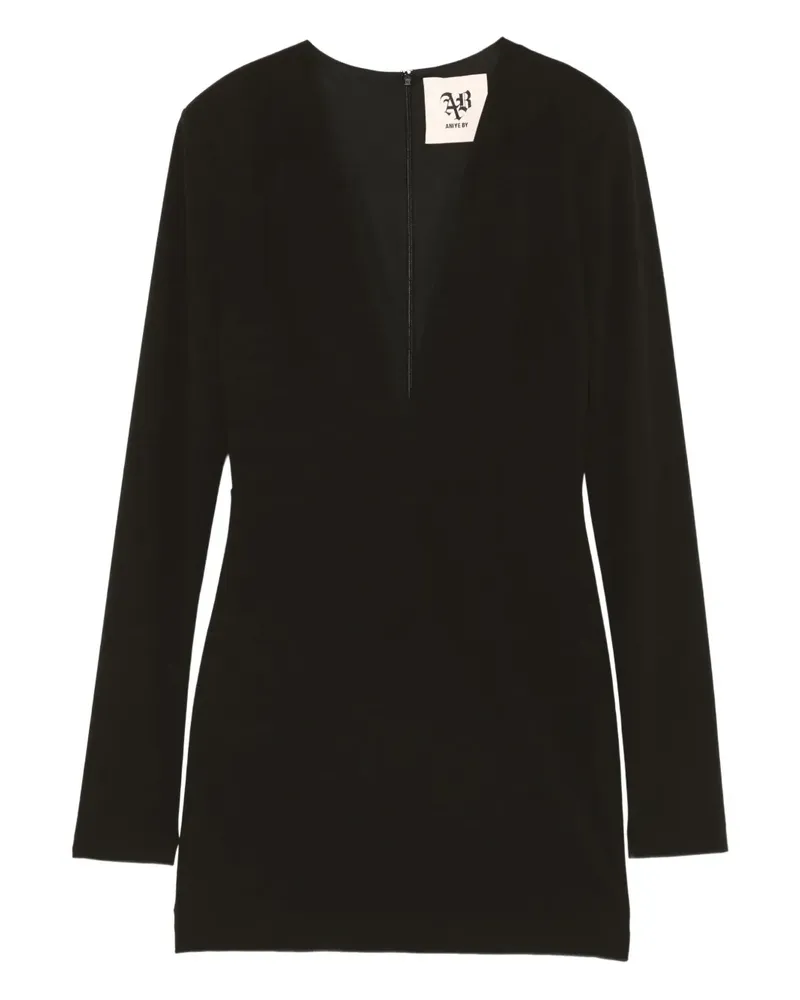 Aniye By Minikleid mit V-Ausschnitt - Schwarz Schwarz