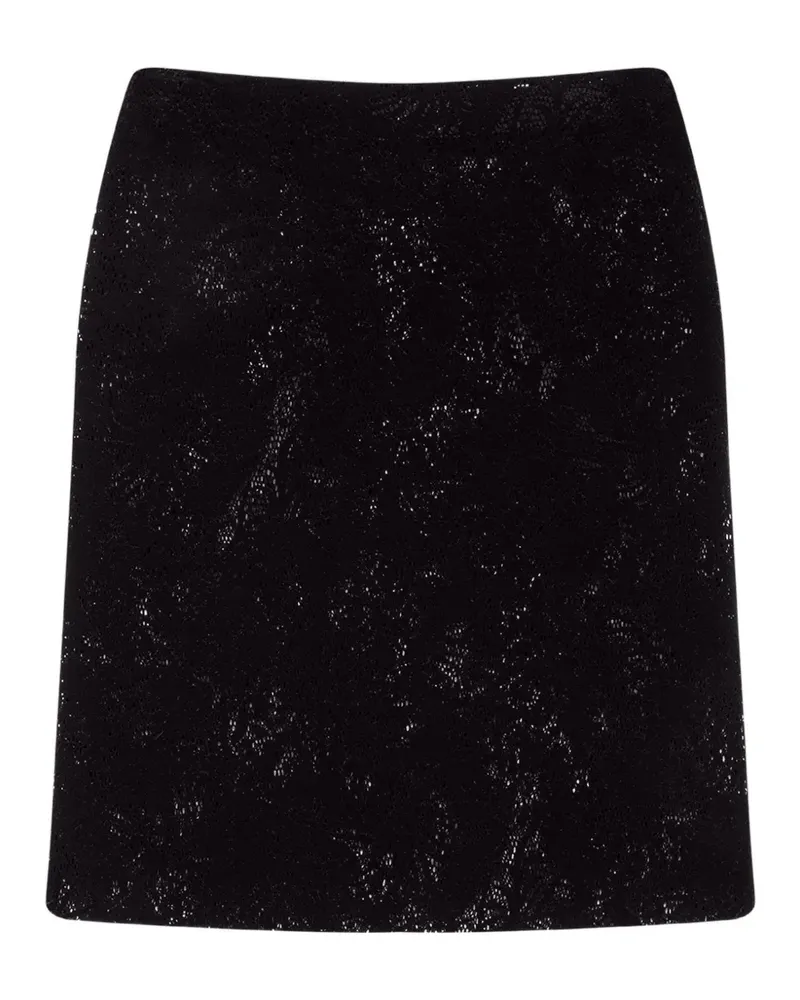 MSGM Minirock mit floraler Spitze - Schwarz Schwarz