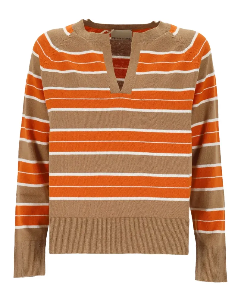 Pennyblack striped cable-knit sweater - Nude Nude