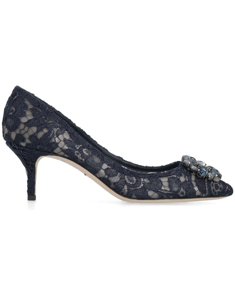 Dolce & Gabbana Pumps mit Spitze 75mm - Blau Blau