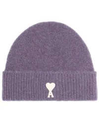 AMI Paris Beanie mit Ami de Coeur-Stickerei Violett