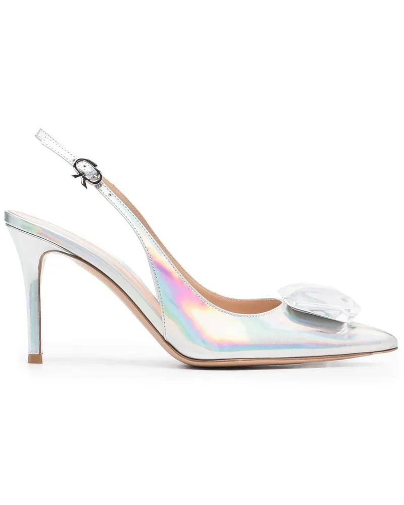 Gianvito Rossi Spitze Pumps im Metallic-Look 95mm - Grau Grau