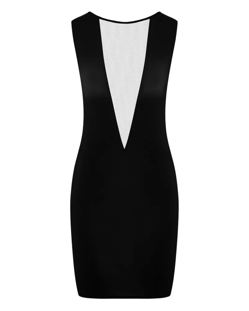 Maison Close Pure Tentation Minikleid mit V-Ausschnitt - Schwarz Schwarz