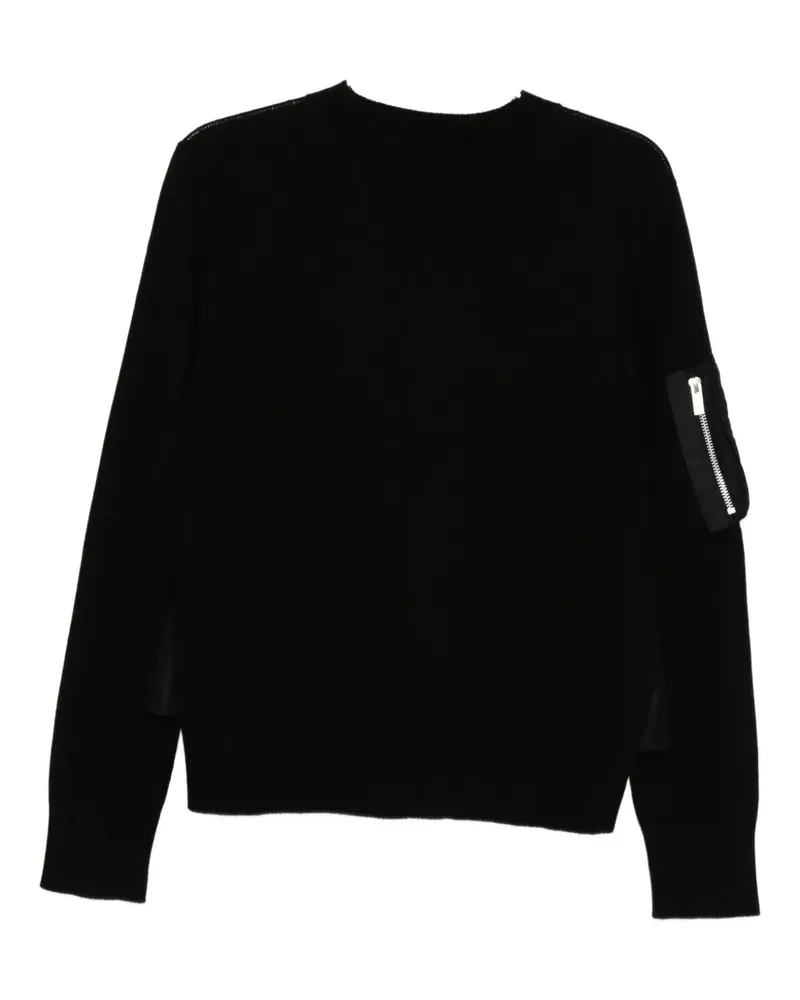 Sacai Pullover mit Patch - Schwarz Schwarz