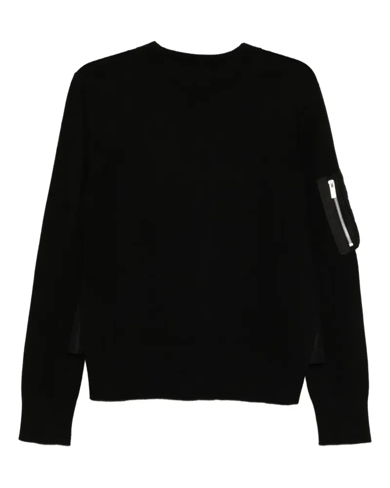 Sacai Pullover mit Patch - Schwarz Schwarz