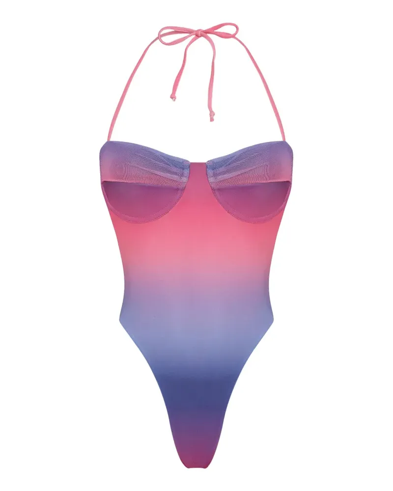 Amir Slama Cut-Out-Badeanzug mit Farbverlauf-Optik - Rosa Rosa