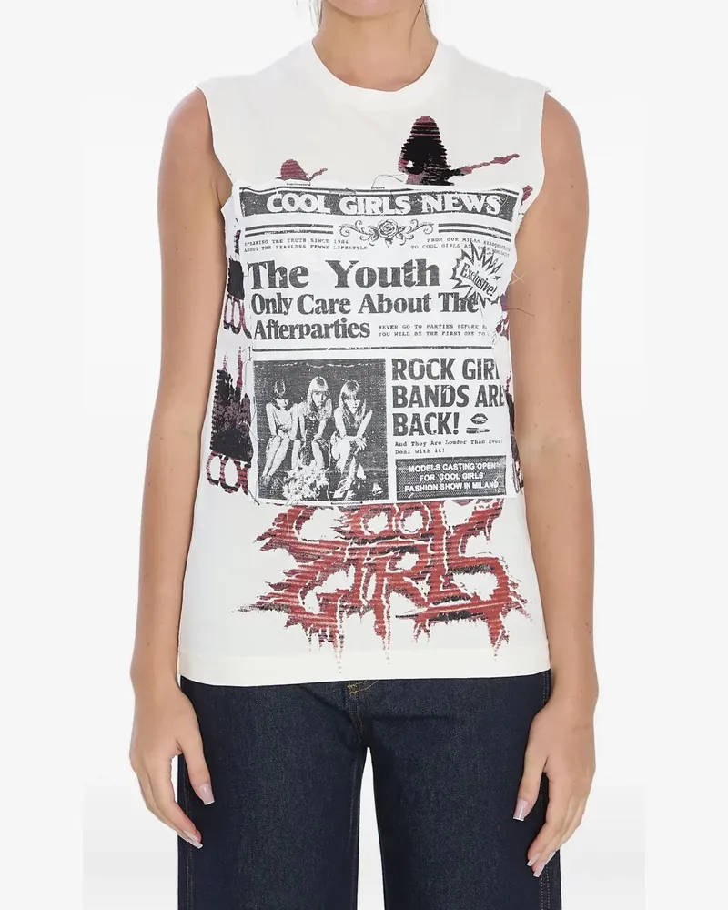 Dolce & Gabbana Top mit Print - Weiß Weiß