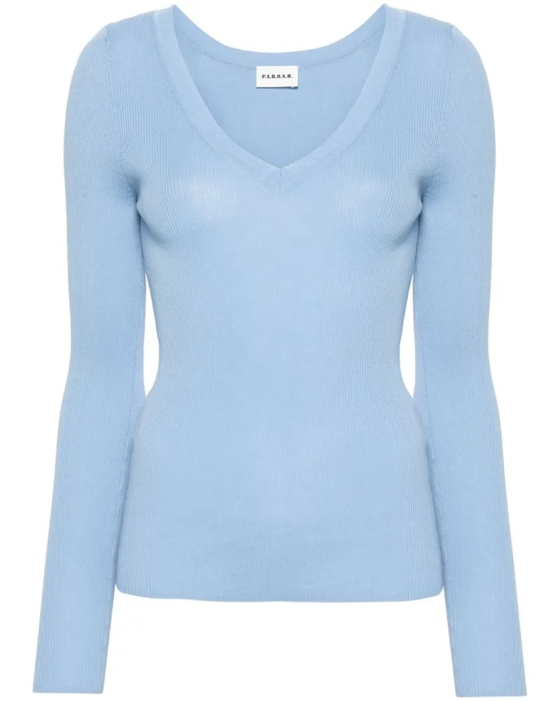 P.A.R.O.S.H. P.A.R.O H. Gerippter Pullover Blau