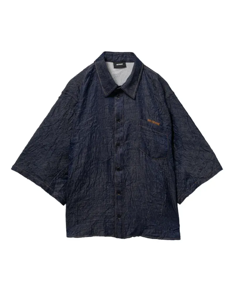 WE 11 DONE Hemd mit Logo-Stickerei - Blau Blau