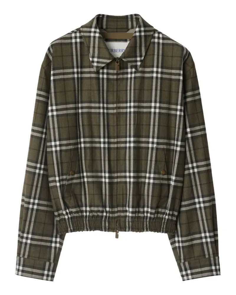 Burberry Karierte Jacke - Grün Grün