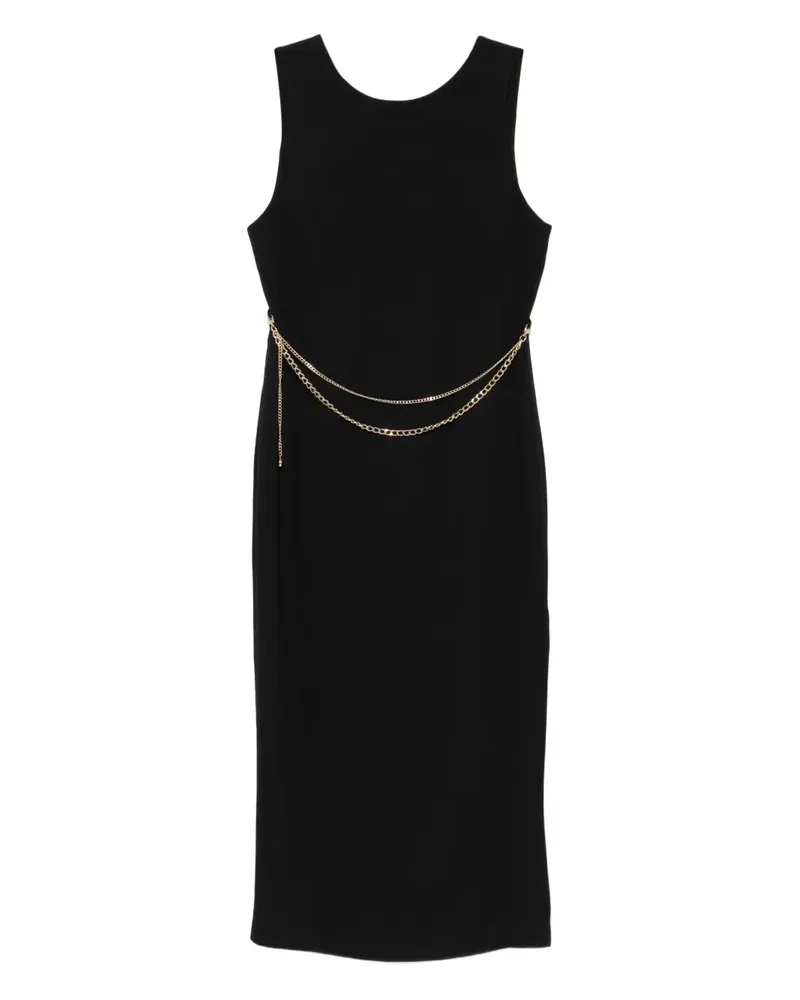 Twin-Set Midikleid mit Zierkette - Schwarz Schwarz