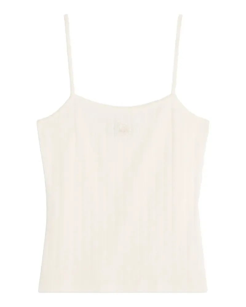 Kitsuné logo-print top - Nude Nude