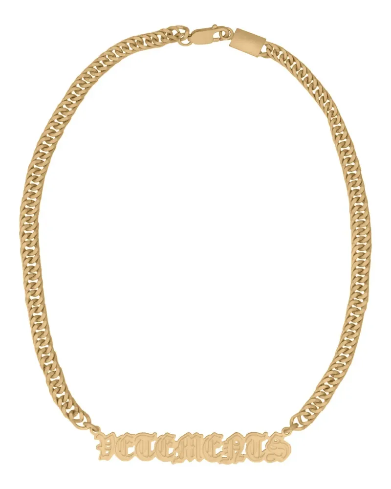VETEMENTS Gothic Logo Halskette - Gold Gold