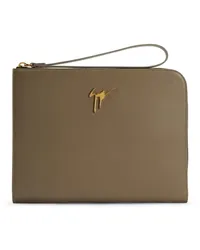 Giuseppe Zanotti Fabian Clutch mit Logo-Schild Braun