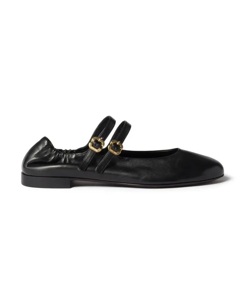 Miu Miu Ruches nappa leather ballerinas - Schwarz Schwarz