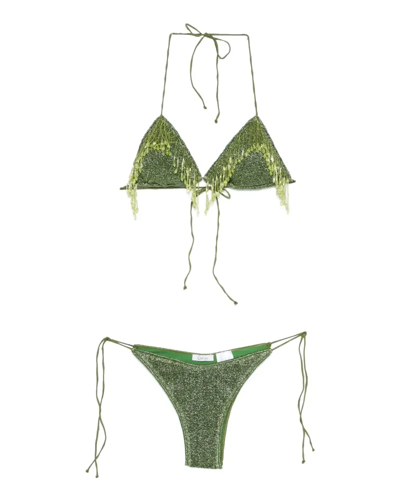 Oséree Lumière 20s Pearls Bikini mit Perlen - Grün Grün