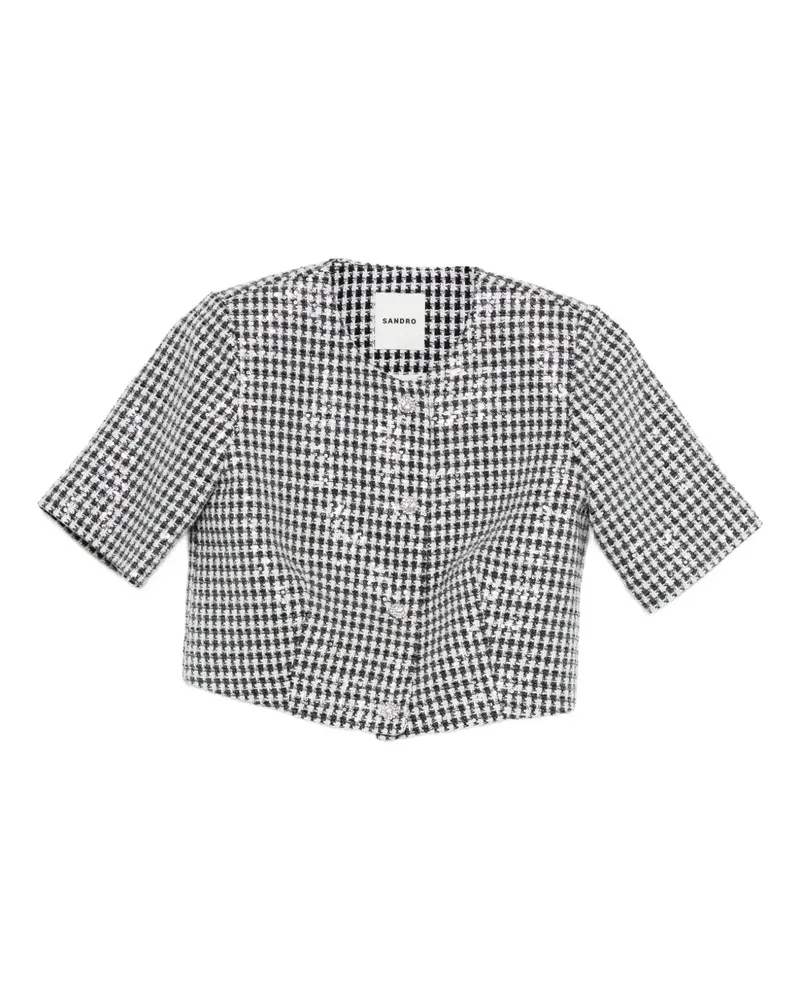 Sandro Jacke mit Hahnentrittmuster - Schwarz Schwarz