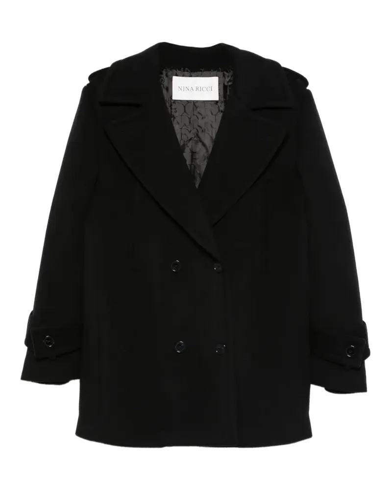 Nina Ricci Doppelreihiger Mantel - Schwarz Schwarz