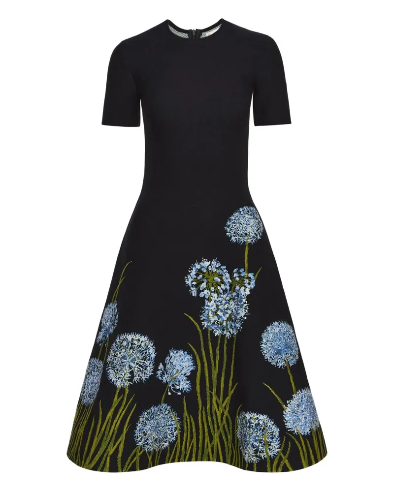 Oscar de la Renta Allium Jacquard-Midikleid - Blau Blau
