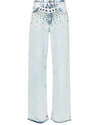 Alessandra Rich Halbhohe Wide-Leg-Jeans Blau