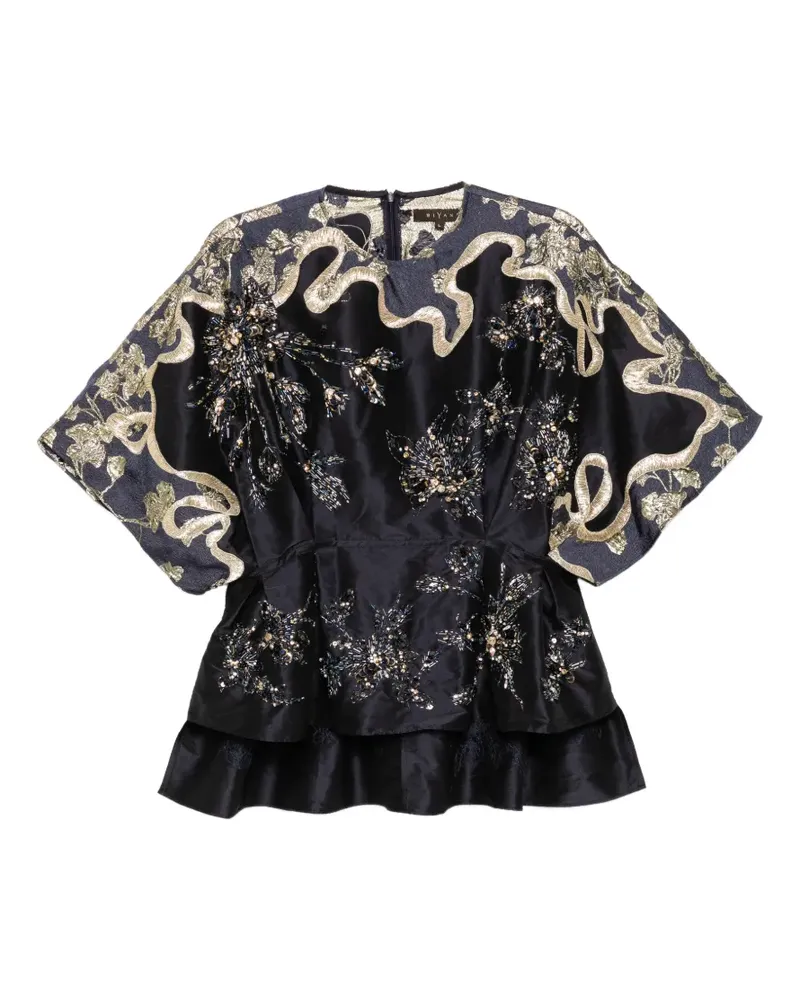 Biyan embellished taffeta blouse - Schwarz Schwarz