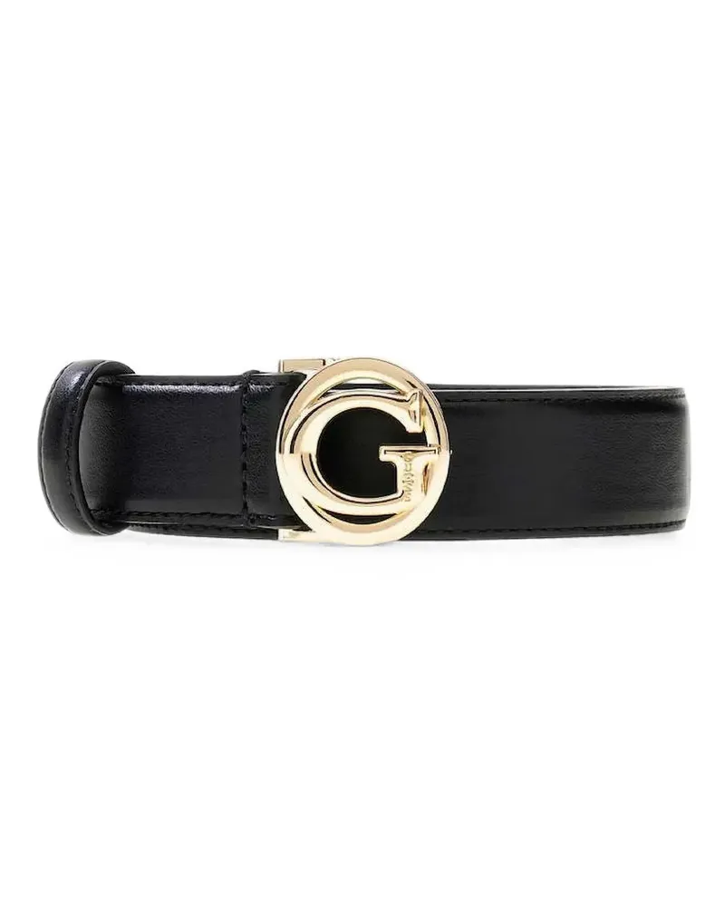 Guess Cirene G Gürtel aus Leder mit Logoplakette - Schwarz Schwarz