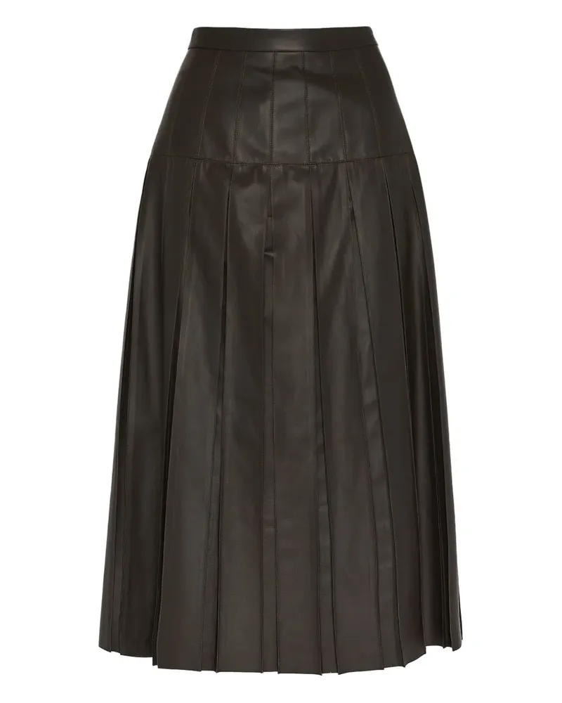 Yves Salomon Lederrock mit Falten - A2009 BROWN A2009