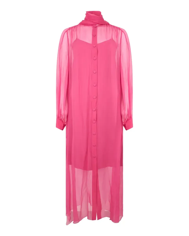 Alberta Ferretti sheer silk midi dress - Rosa Rosa