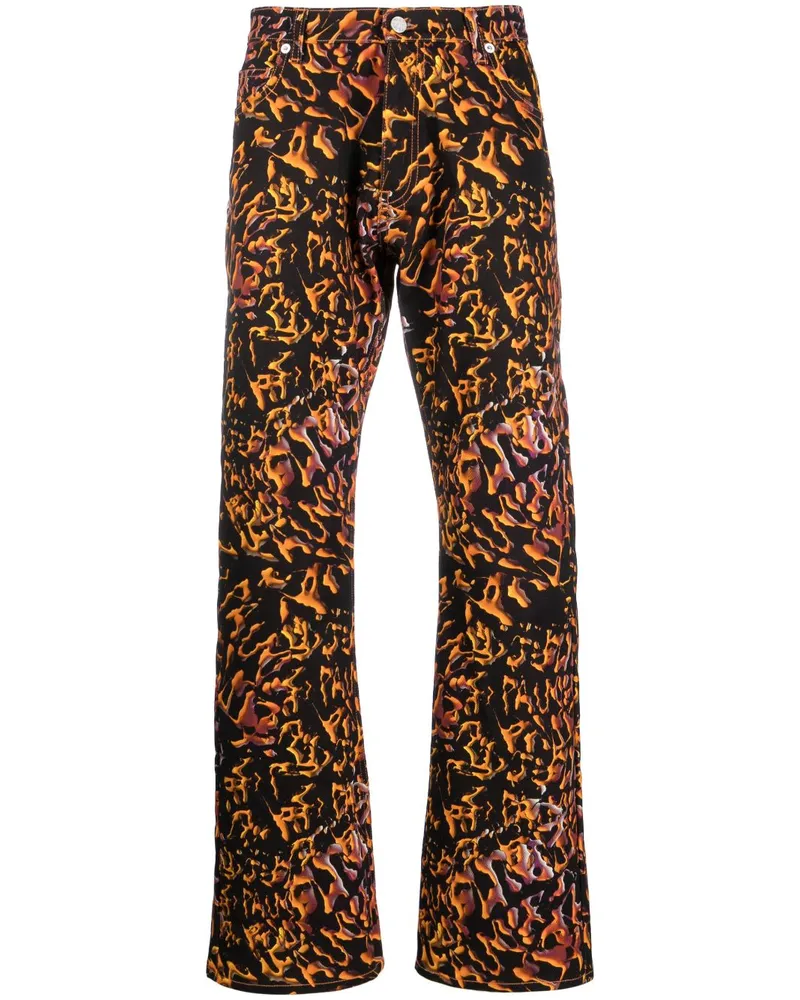 Palmer Gerade Hose mit abstraktem Print - Schwarz Schwarz
