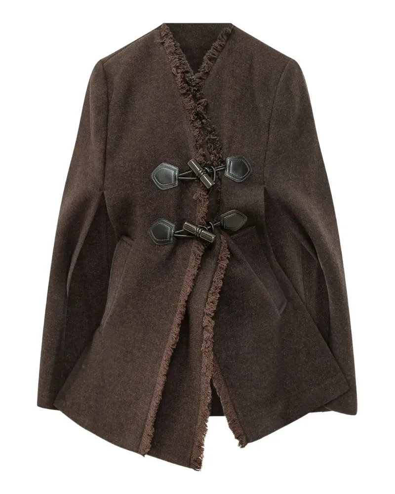 Ganni Cape aus brauner Wolle Braun