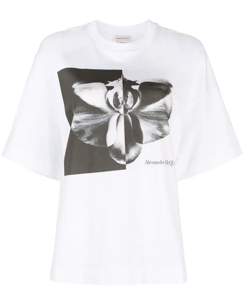 Alexander McQueen T-Shirt mit Foto-Print - Weiß Weiß
