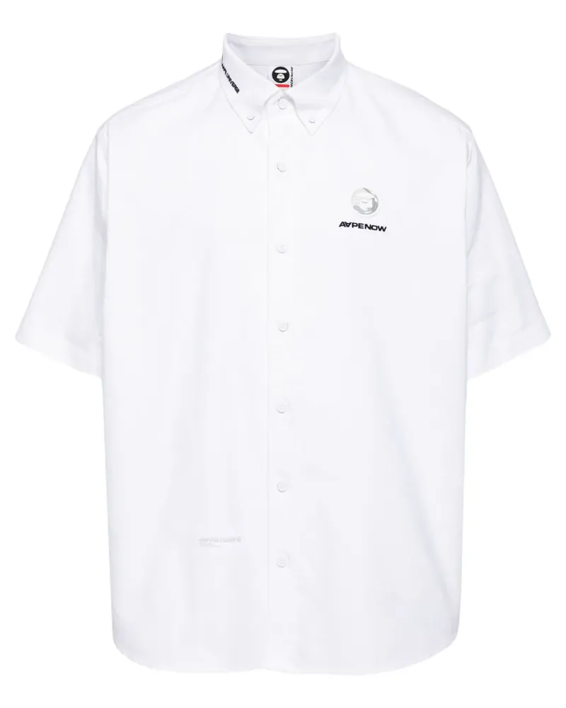 BAPE Hemd mit Logo-Applikation - Weiß Weiß